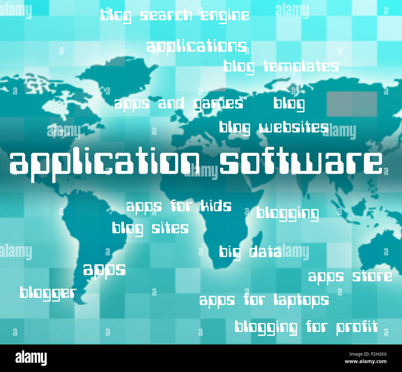 Il software applicativo che indica i programmi di software e applicazioni Foto Stock