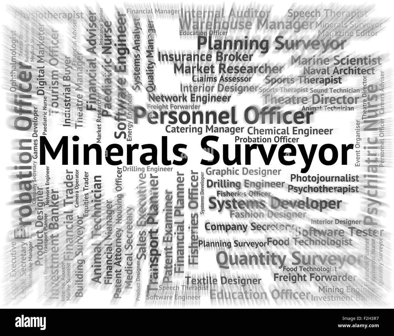 Minerali Surveyor in rappresentanza di assunzione geometri e dei posti di lavoro Foto Stock