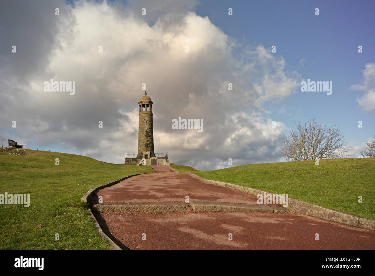 La Crich Memorial Tower ("Crich Stand"). Foto Stock