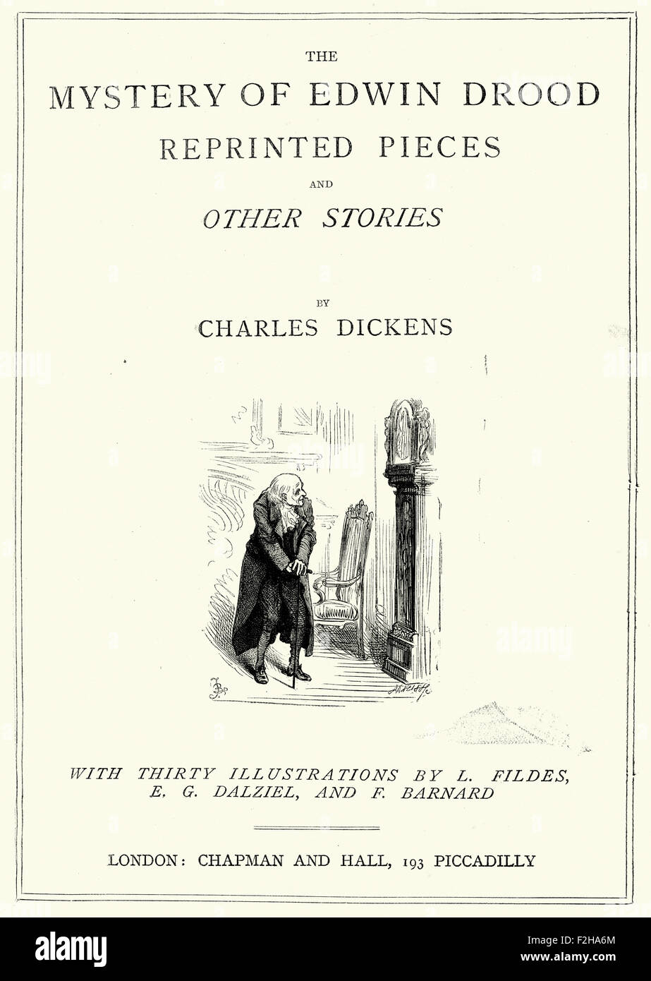 Titolo pagina del mistero di Edwin Drood da Charles Dickens Foto Stock