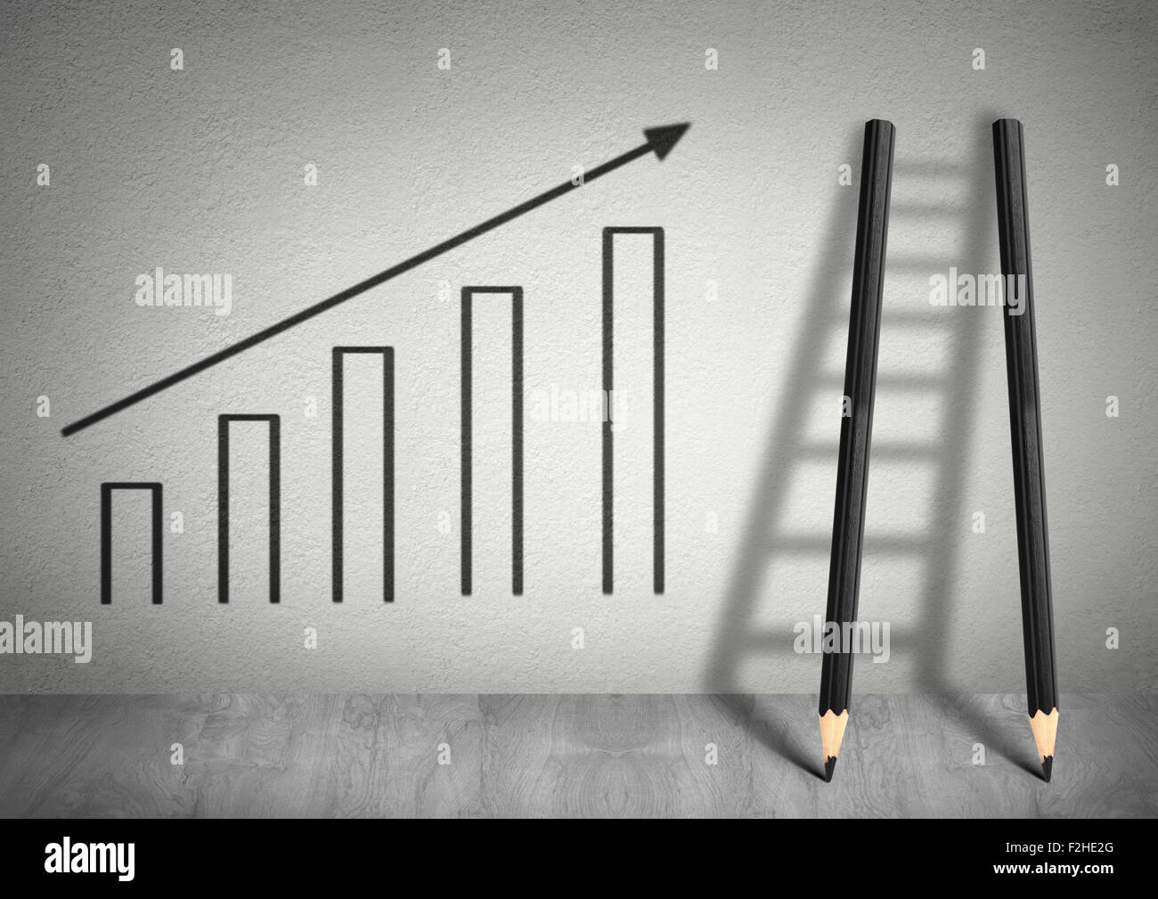 Successo concetto creativo, Ladder dalle matite Foto Stock