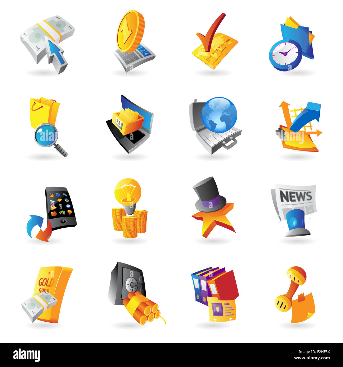 Icone per affari e finanza. Foto Stock