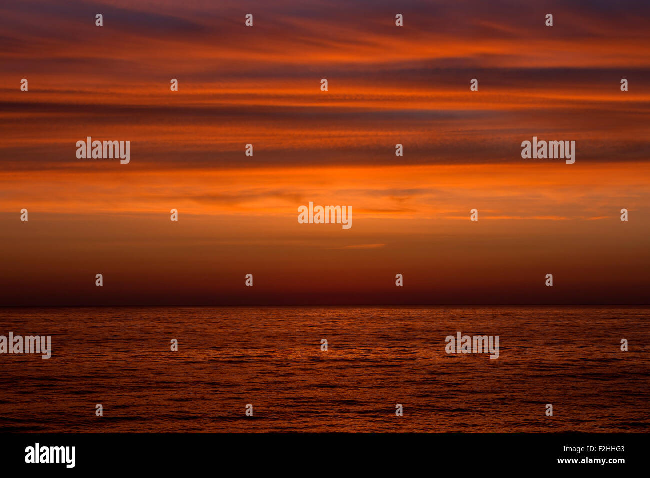 Sunrise nel Mare Egeo. Foto Stock