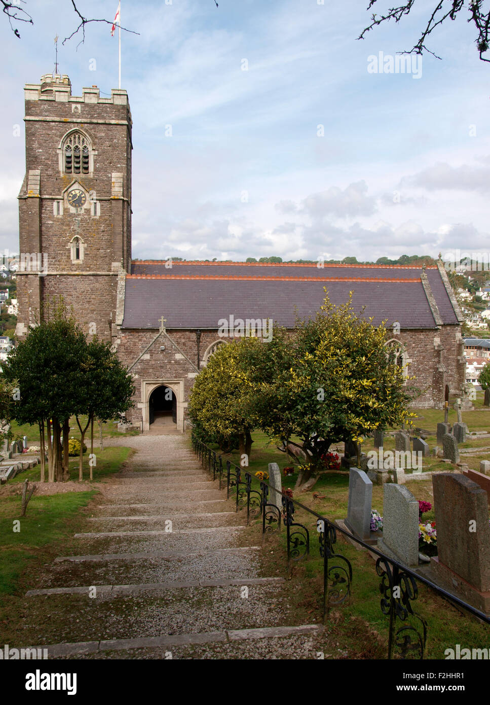 La Chiesa di San Pietro, Noss Mayo, Devon, Regno Unito Foto Stock