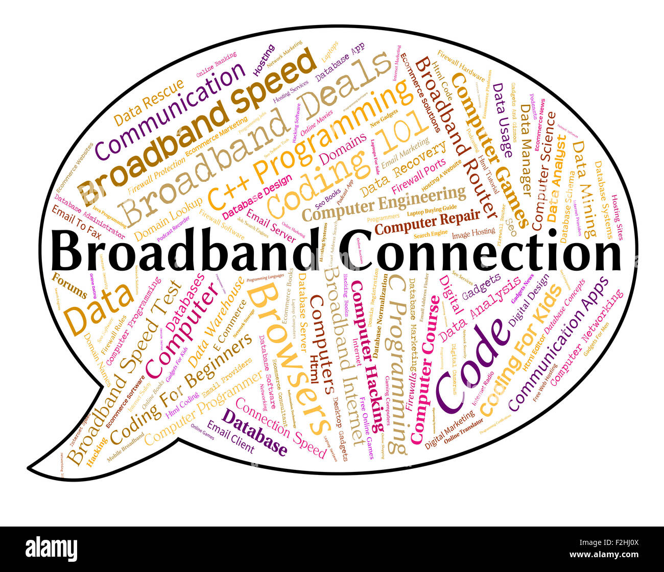 Connessione a banda larga che mostra World Wide Web e sito Web Foto Stock