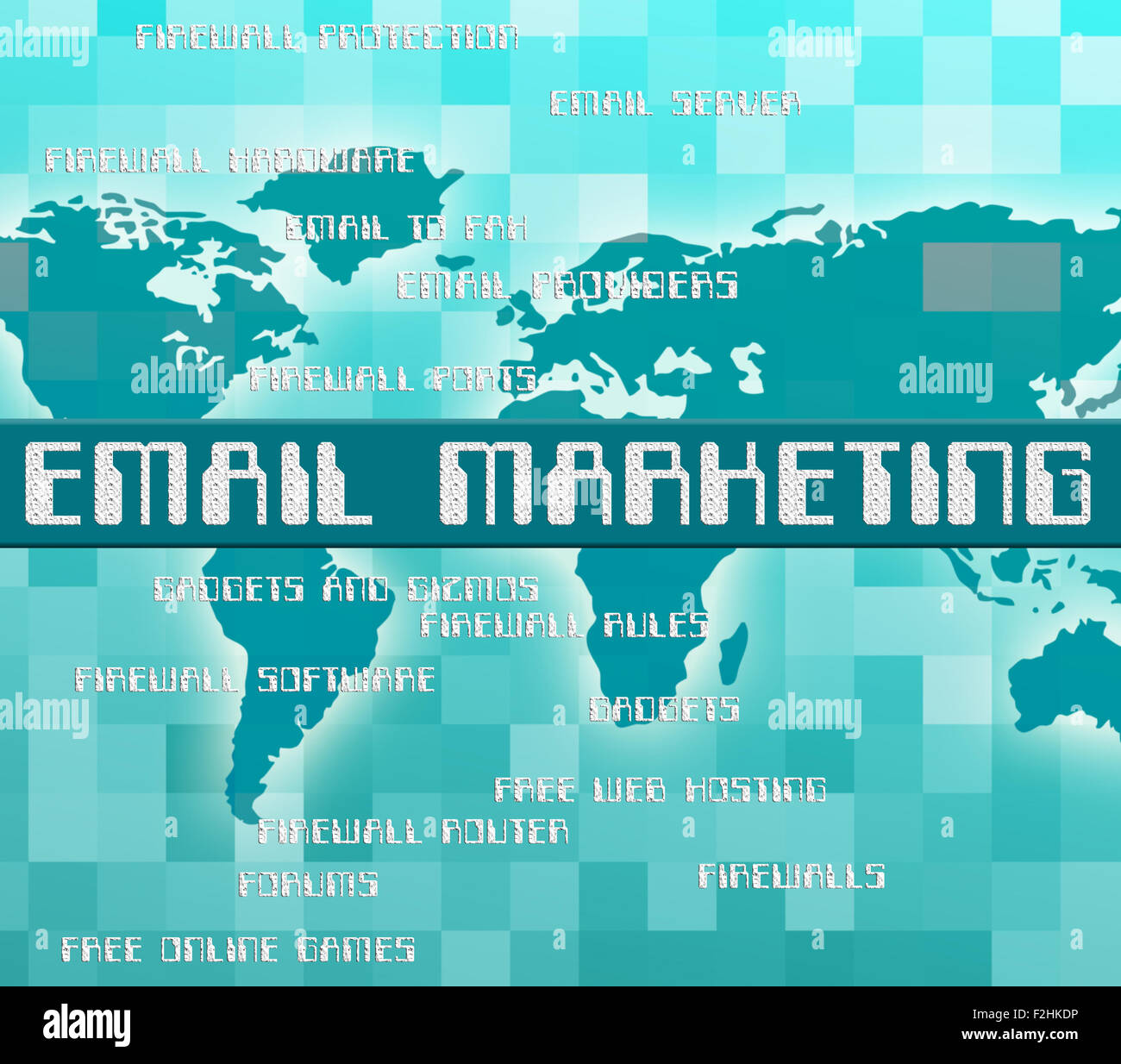 E-mail Marketing mostra Invia messaggio e invio tramite e-mail Foto Stock