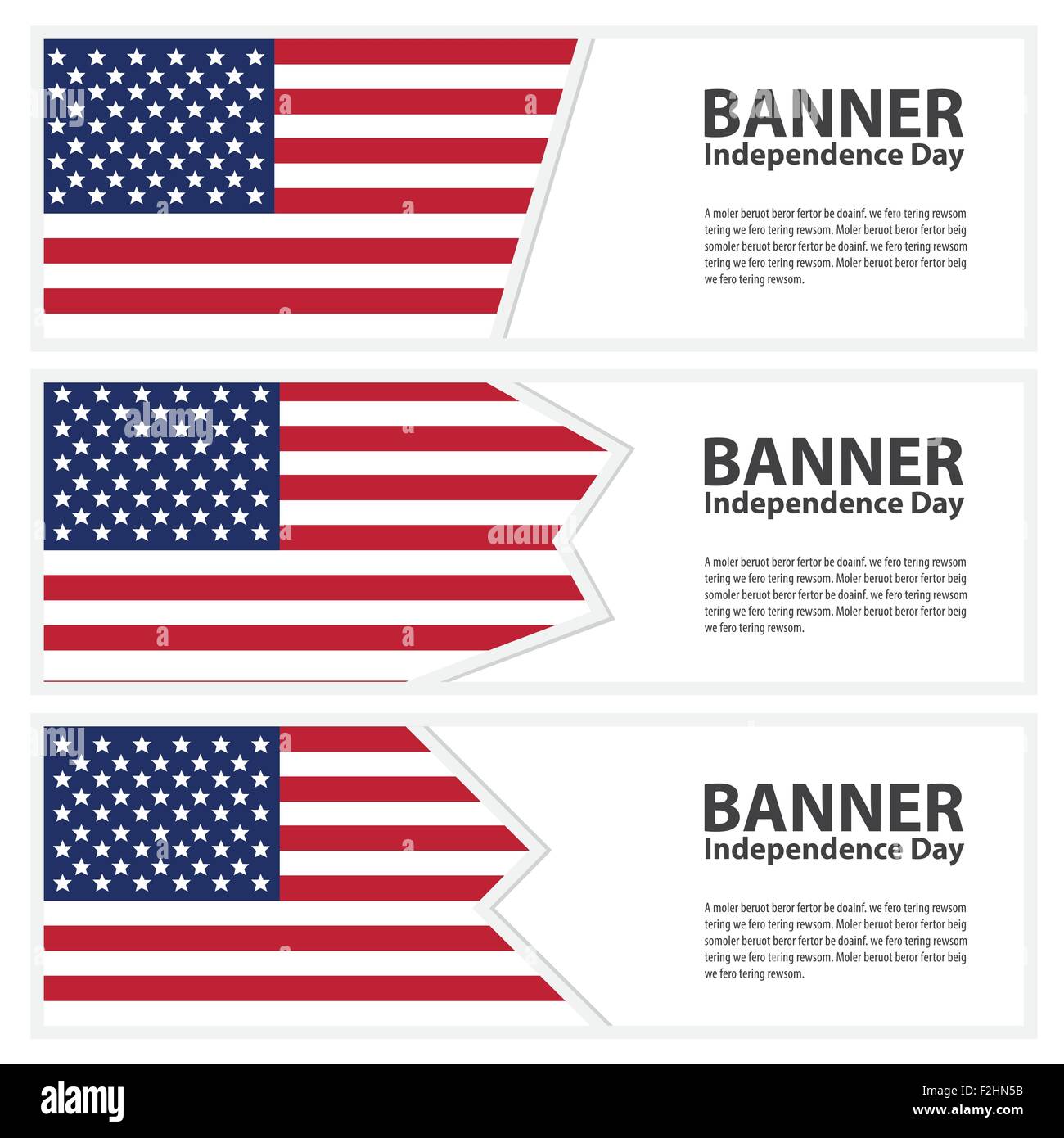 Stati Uniti della bandiera americana banner raccolta il giorno di indipendenza Illustrazione Vettoriale