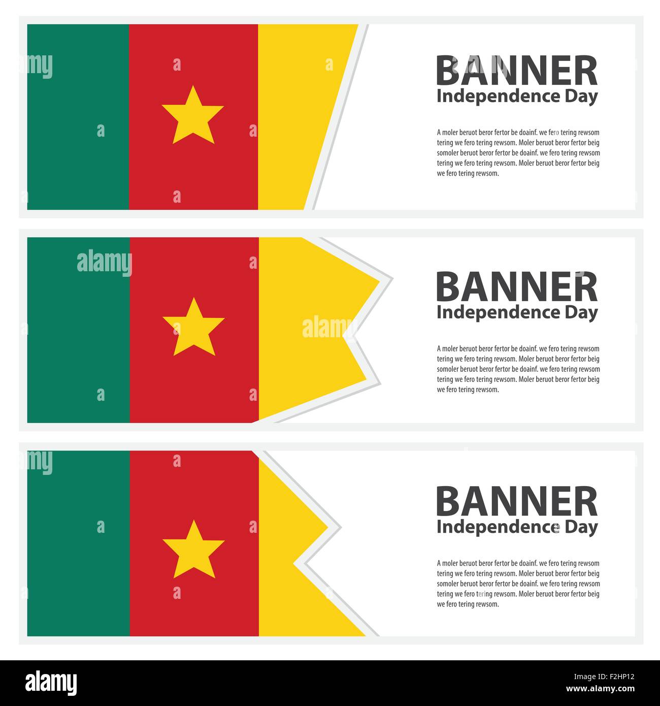 Bandiera del Camerun raccolta banner giorno di indipendenza Illustrazione Vettoriale