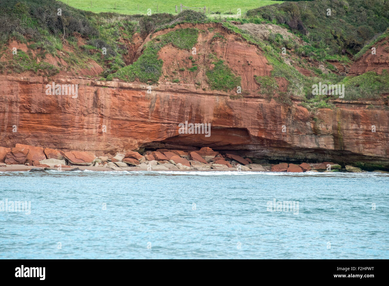 Jurassic Coast vista da un viaggio in barca da Exemouth Devon Regno Unito Foto Stock