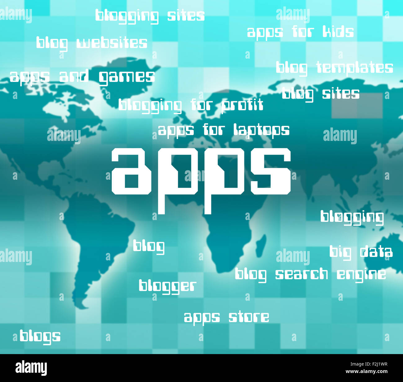 App parola che rappresenta il Software applicativo e il testo Foto Stock