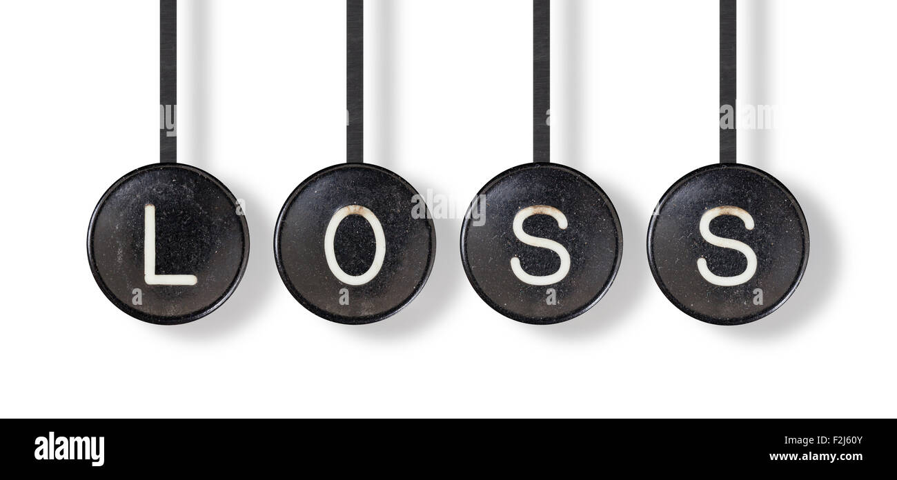 I pulsanti di una macchina da scrivere, isolato su sfondo bianco - Perdita Foto Stock