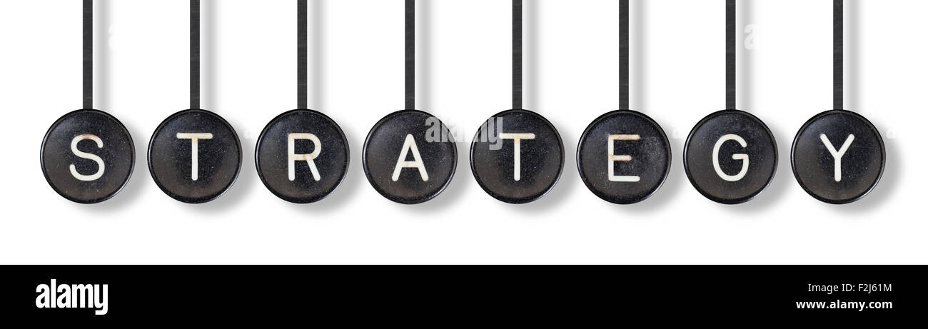 I pulsanti di una macchina da scrivere, isolato su sfondo bianco - Strategia Foto Stock