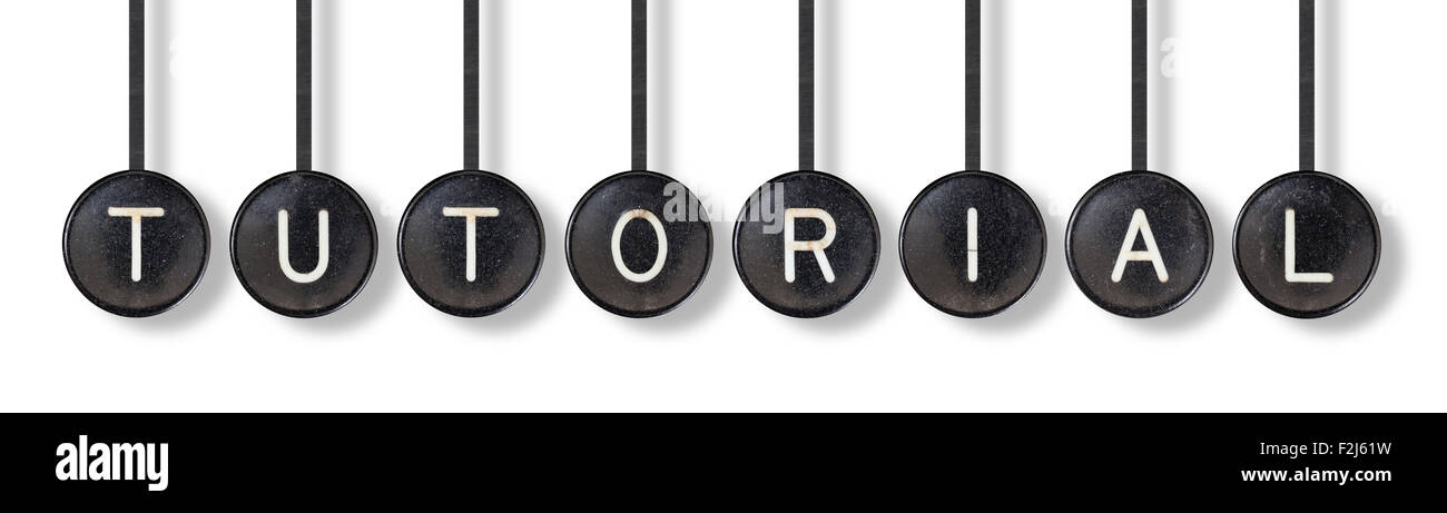 I pulsanti di una macchina da scrivere, isolati su sfondo bianco - Tutorial Foto Stock