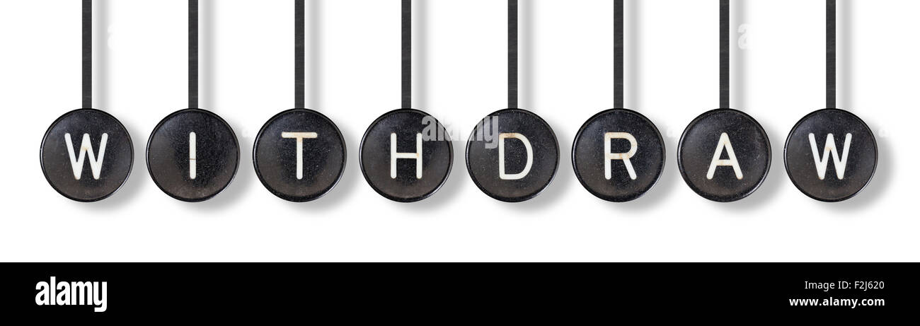 I pulsanti di una macchina da scrivere, isolati su sfondo bianco - ritirare Foto Stock