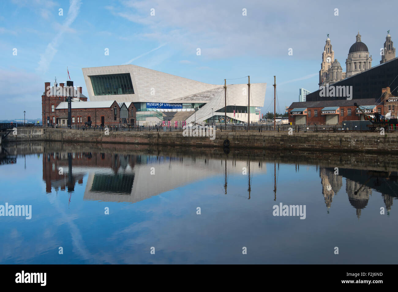 Il Museo di Liverpool, il Pier Head, Liverpool Waterfront, Liverpool, Merseyside, Regno Unito Foto Stock