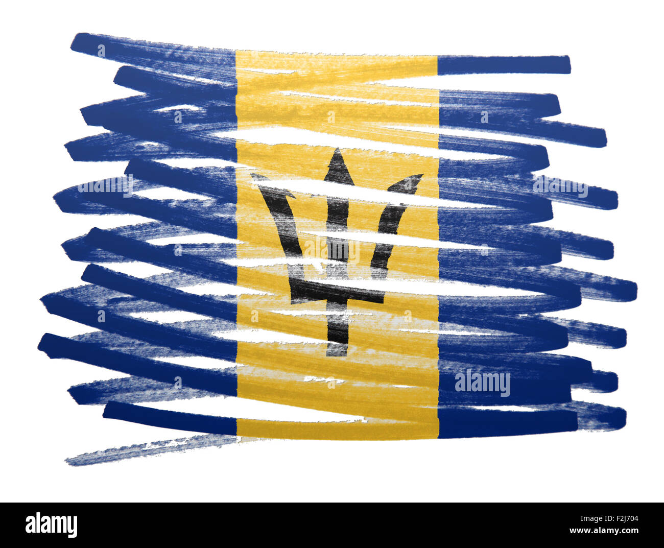 Bandiera illustrazione fatta con la penna - Barbados Foto Stock
