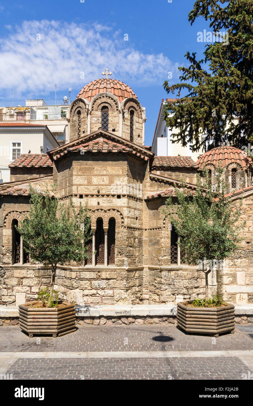Chiesa di Panagia Kapnikarea, Ermou Street, Atene, Grecia Foto Stock