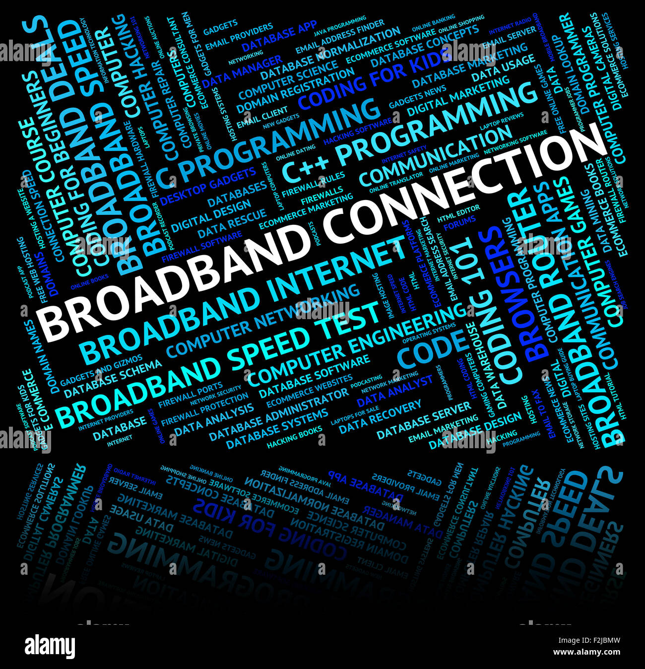 Connessione a banda larga che rappresentano il World Wide Web e il server di rete Foto Stock