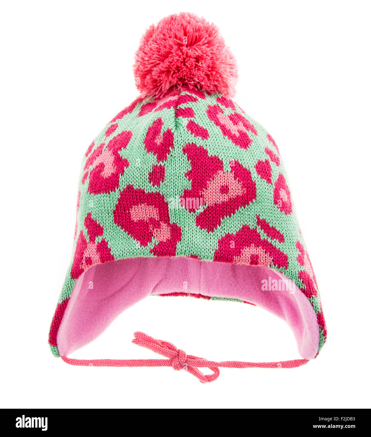 Bambini Cappello invernale isolato su uno sfondo bianco. Foto Stock