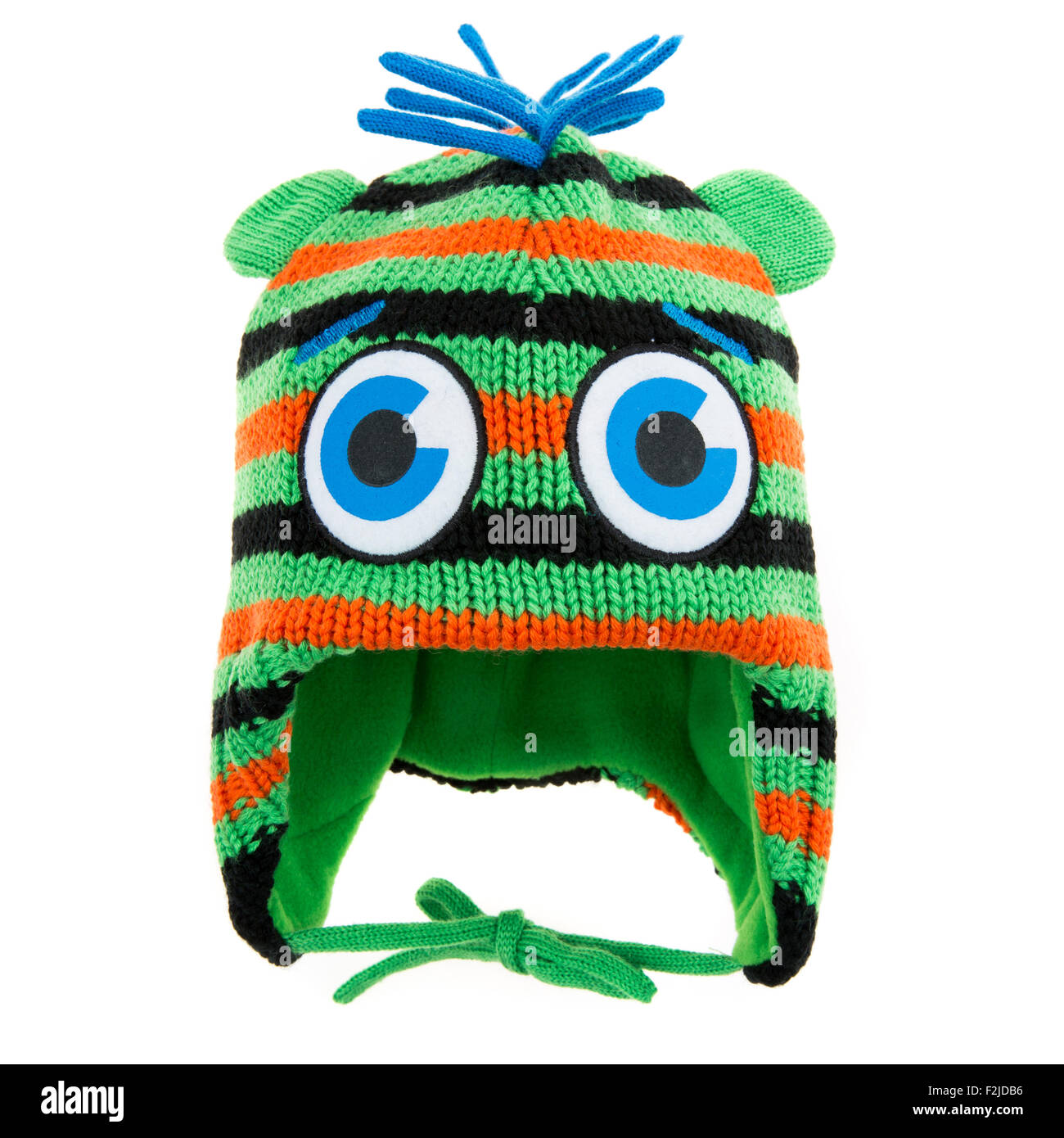 Bambini Cappello invernale isolato su uno sfondo bianco. Foto Stock