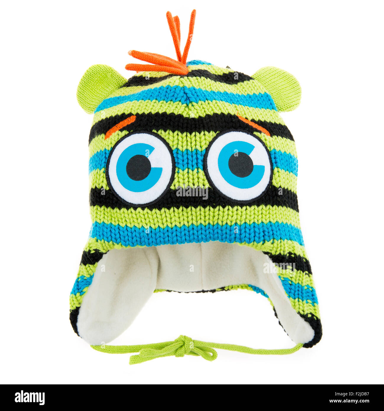 Bambini Cappello invernale isolato su uno sfondo bianco. Foto Stock