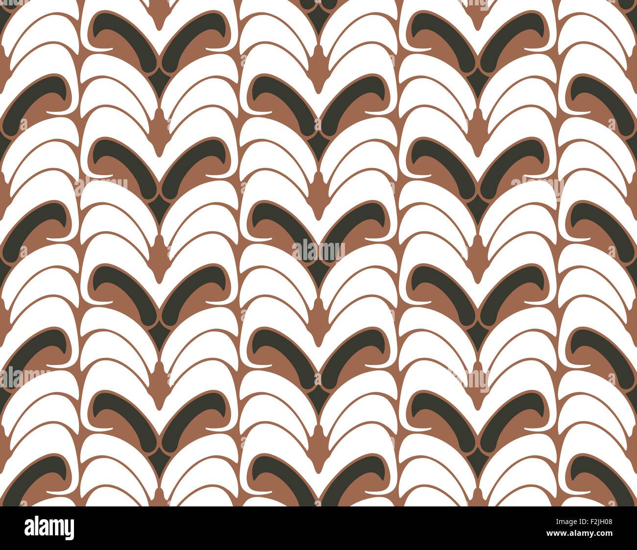 Floral pattern seamless sfondo. Ornamento con foglie stilizzate sulla griglia esagonale. Monocromatico motivo classico Foto Stock