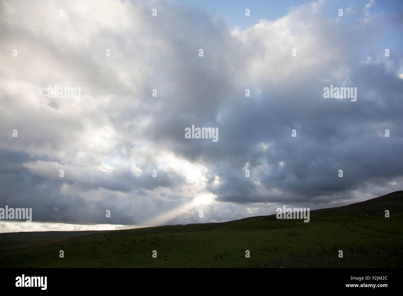Luce della Sera appena prima del tramonto su Coverdale nel Nord Yorkshire Dales, Inghilterra, Regno Unito. Esso è accessibile da una singola traccia r Foto Stock
