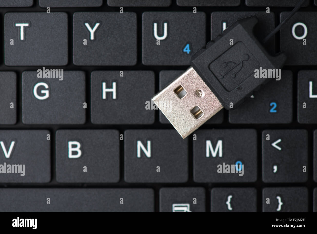 Porta USB della tastiera del computer Foto Stock