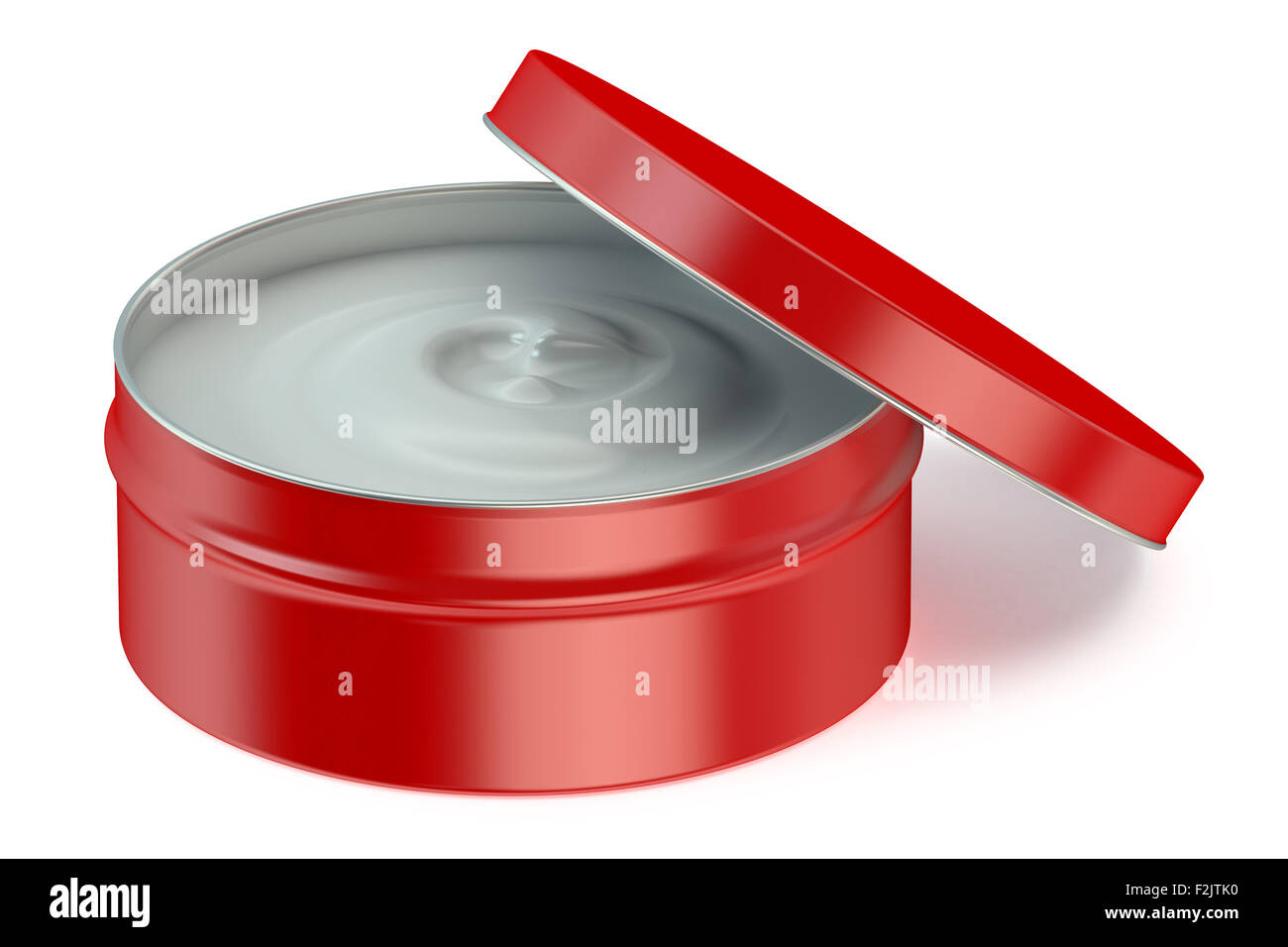 Red un vasetto di crema cosmetica isolati su sfondo bianco Foto Stock