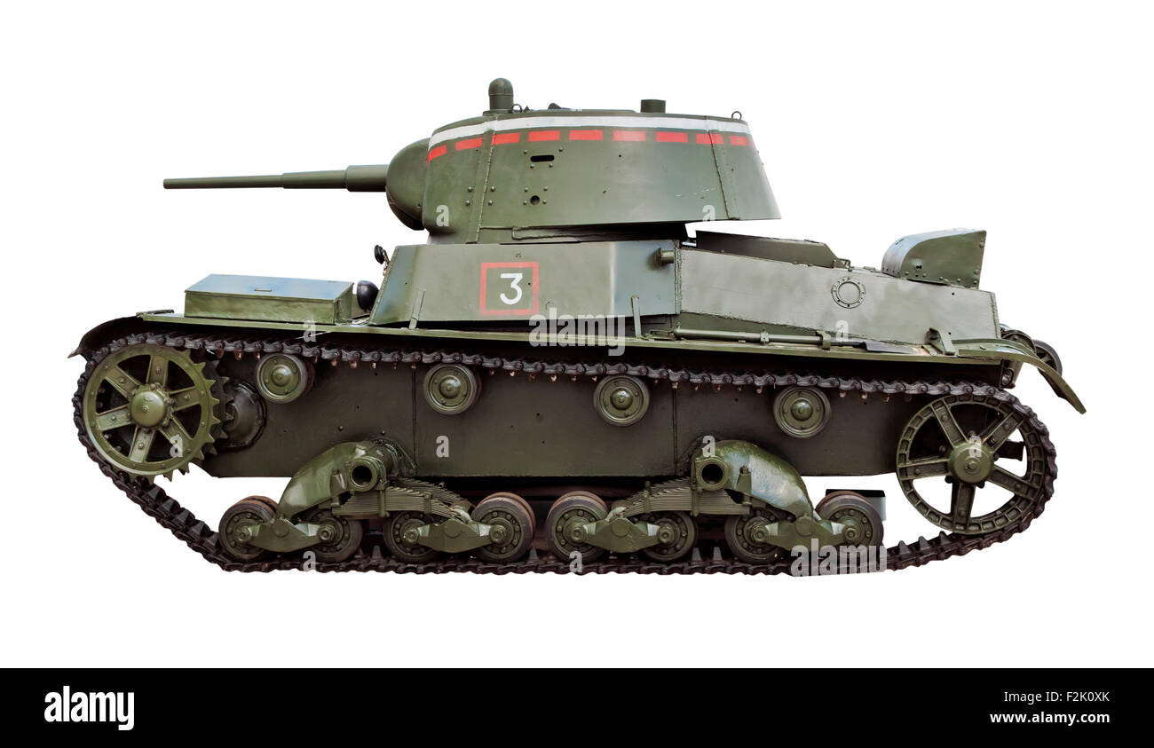 Il T-26 serbatoio era sovietica di fanteria luce serbatoio utilizzato durante molti conflitti degli anni trenta così come durante la II Guerra Mondiale o isolato Foto Stock