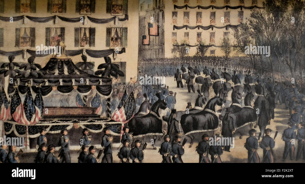 I funerali del Presidente Abraham Lincoln in New York, Aprile 25th, 1865 Foto Stock