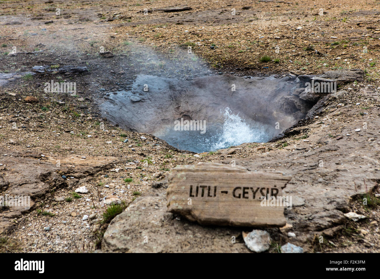 L'Islanda, Geysir, teatro all'aperto, acqua eruzione, Foto Stock
