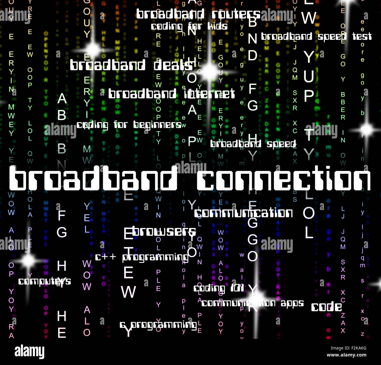 Connessione a banda larga che rappresentano il World Wide Web e delle comunicazioni globali Foto Stock