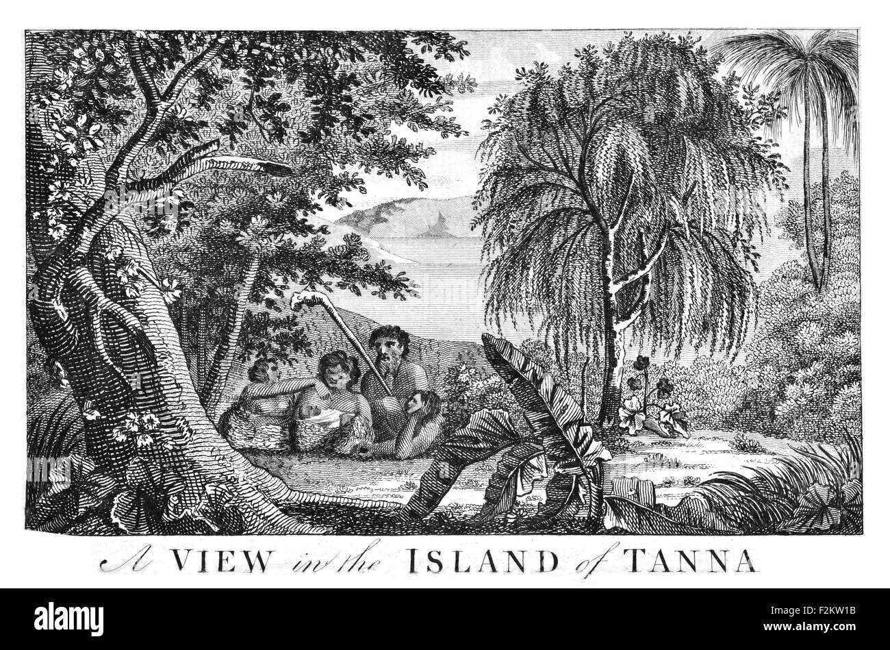 Il capitano James Cook FRS 1728 1779 British Explorer, Navigator, cartografo, capitano della Royal Navy. Isola di Tanna Foto Stock