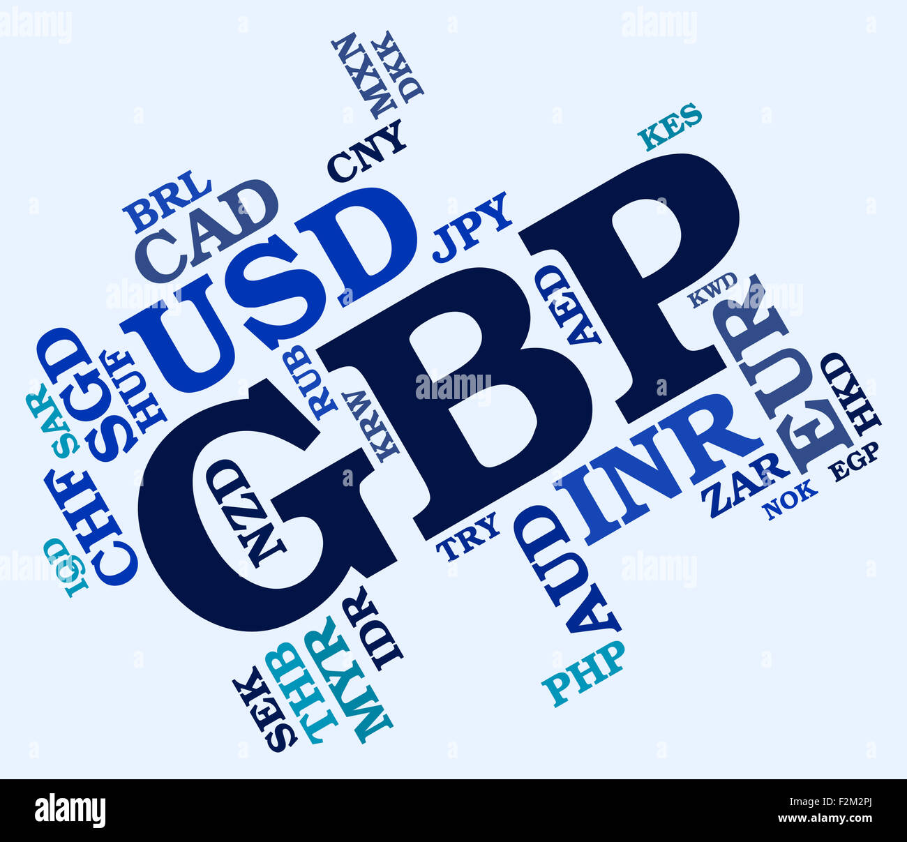Valuta Gbp indicando Great British Pound e Trading in tutto il mondo Foto Stock