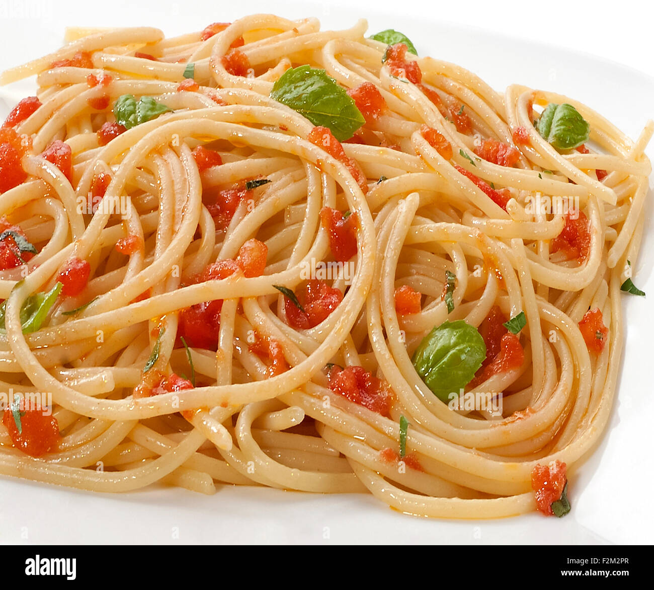 Spaghetti con salsa di pomodoro Foto Stock