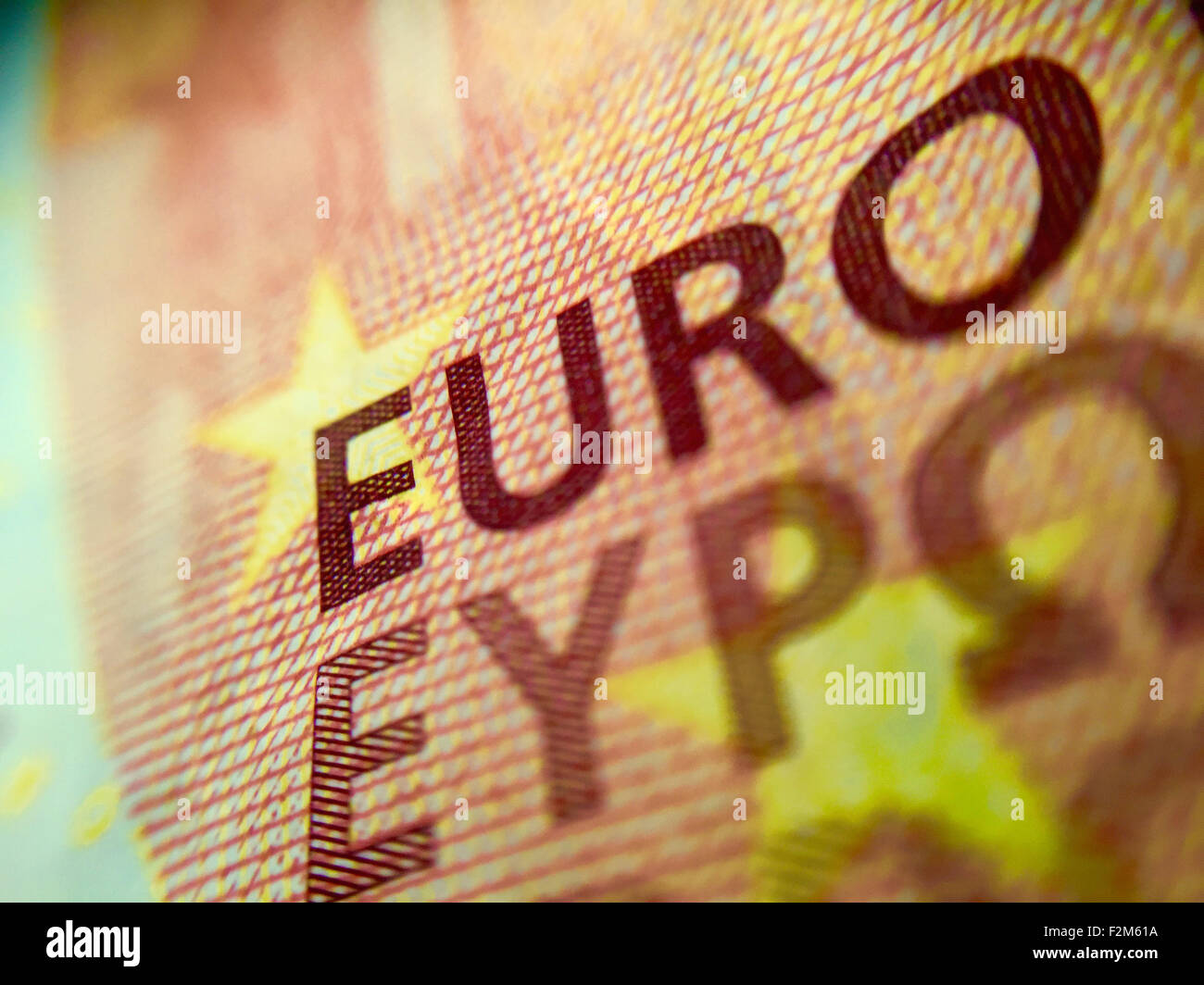 Close up di un 10 di banconote in euro Foto Stock