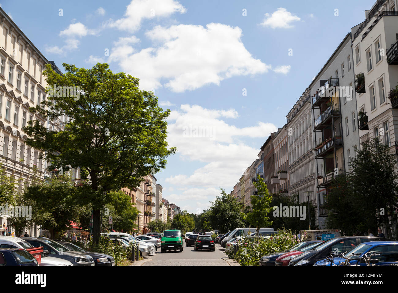 Oderberger strada di Berlino Prenzlauer Berg Foto Stock