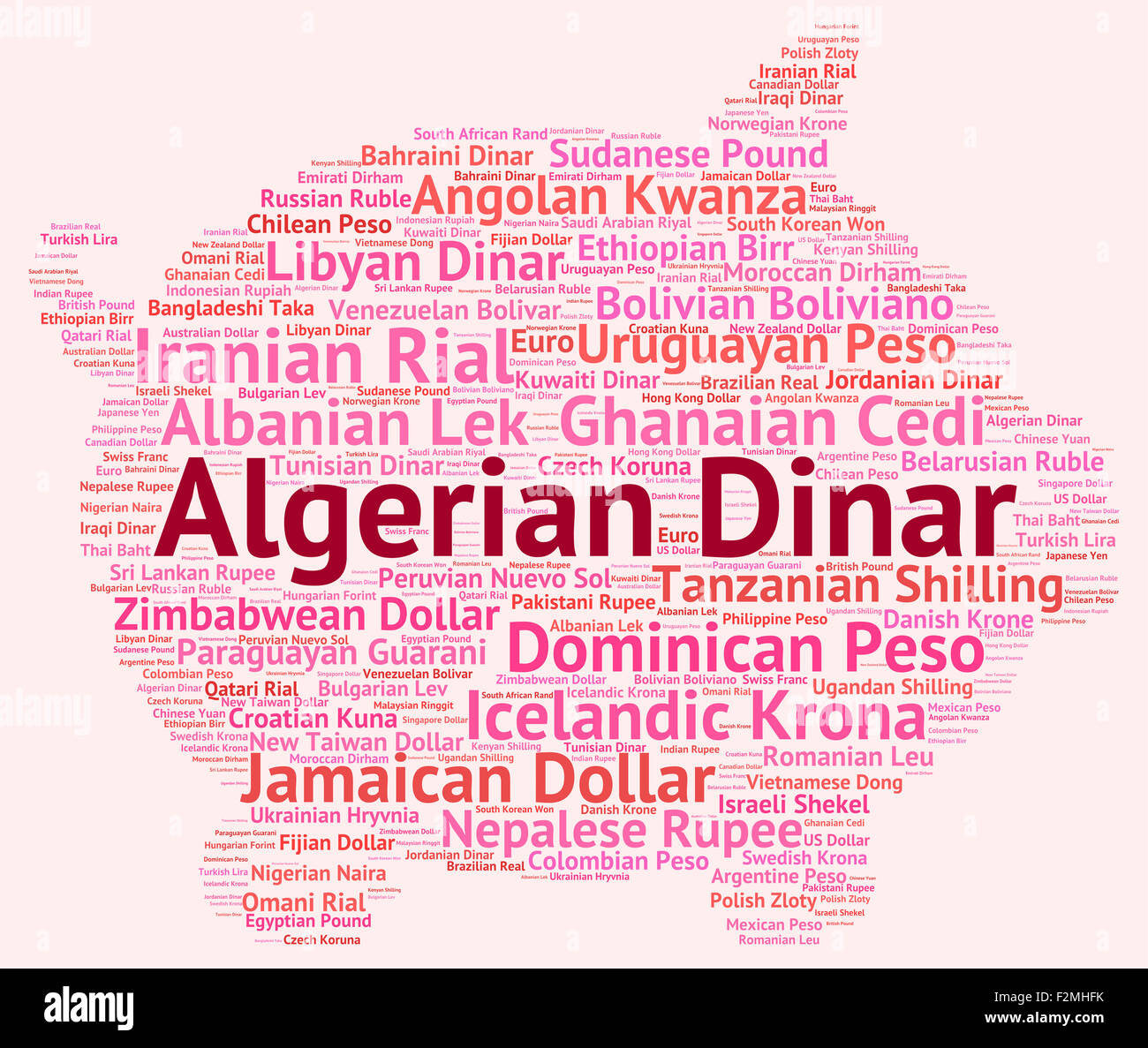 Dinaro Algerino che mostra cambio valuta e Dzd Foto Stock