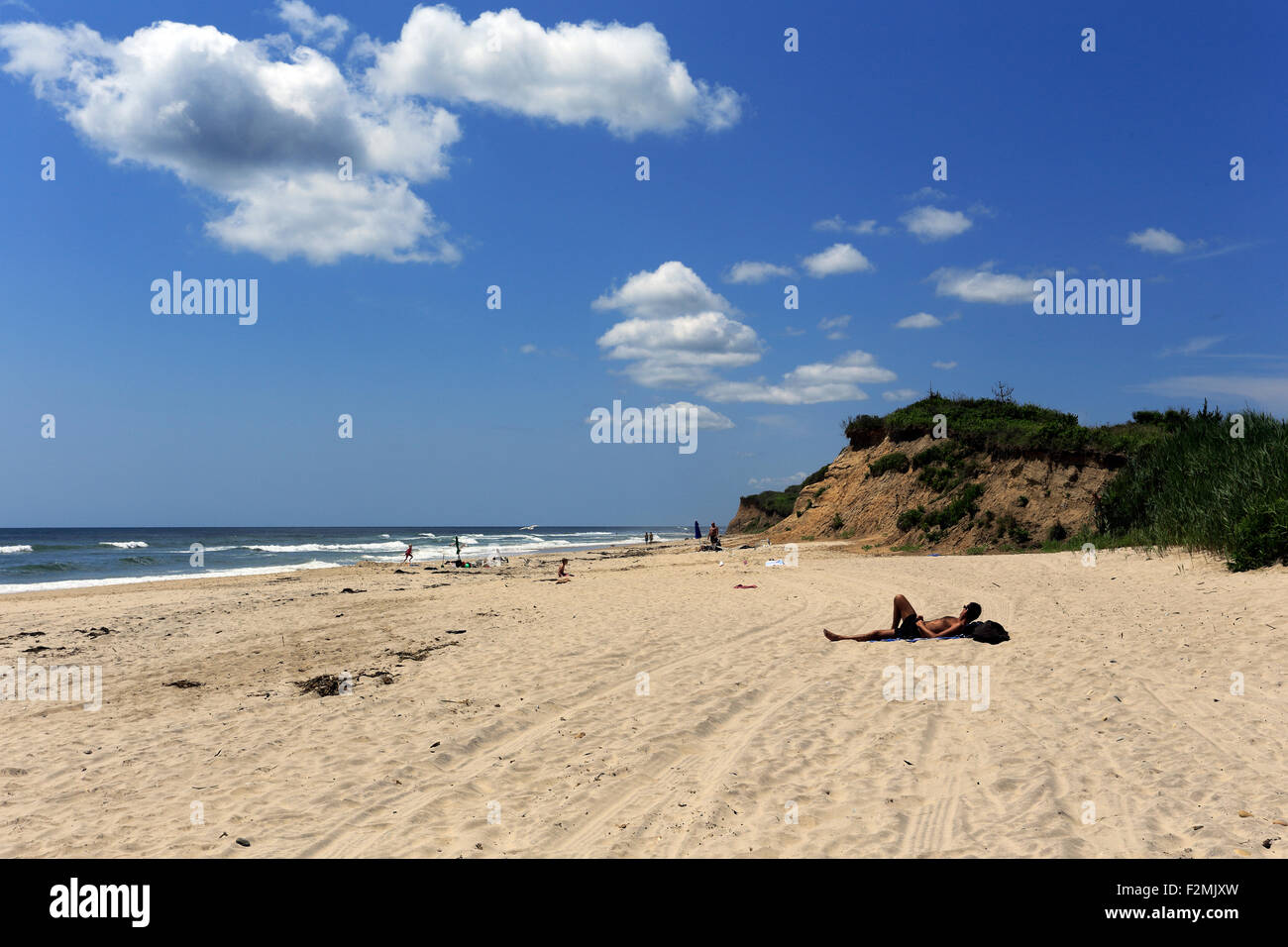 Fosso pianure spiaggia Montauk Long Island New York Foto Stock