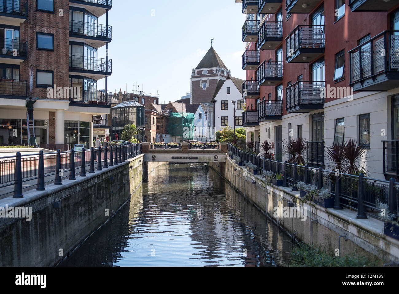 Il fiume Hogsmill in Kingston-upon-Thames Foto Stock
