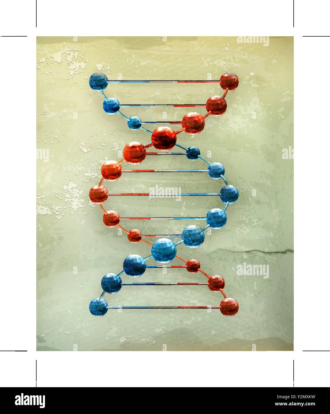 Acido desossiribonucleico, old-style di vettore Illustrazione Vettoriale