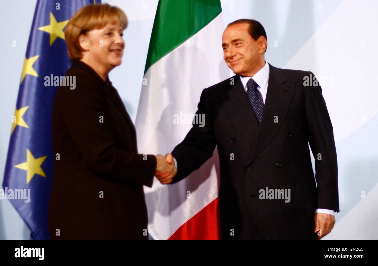 Angela Merkel, Silvio Berlusconi - Treffen des italienischen Ministerpraesidenten mit der dt. Bundeskanzlerin Bundeskanzleramt,, Foto Stock