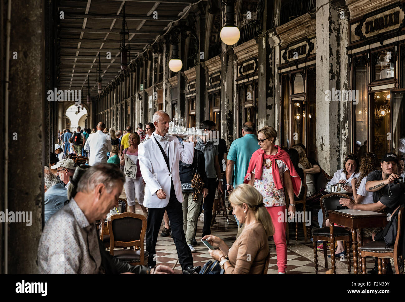 Florian Cafe, Piazza San Marco, San Marco, Venezia, Italia e Europa Foto Stock