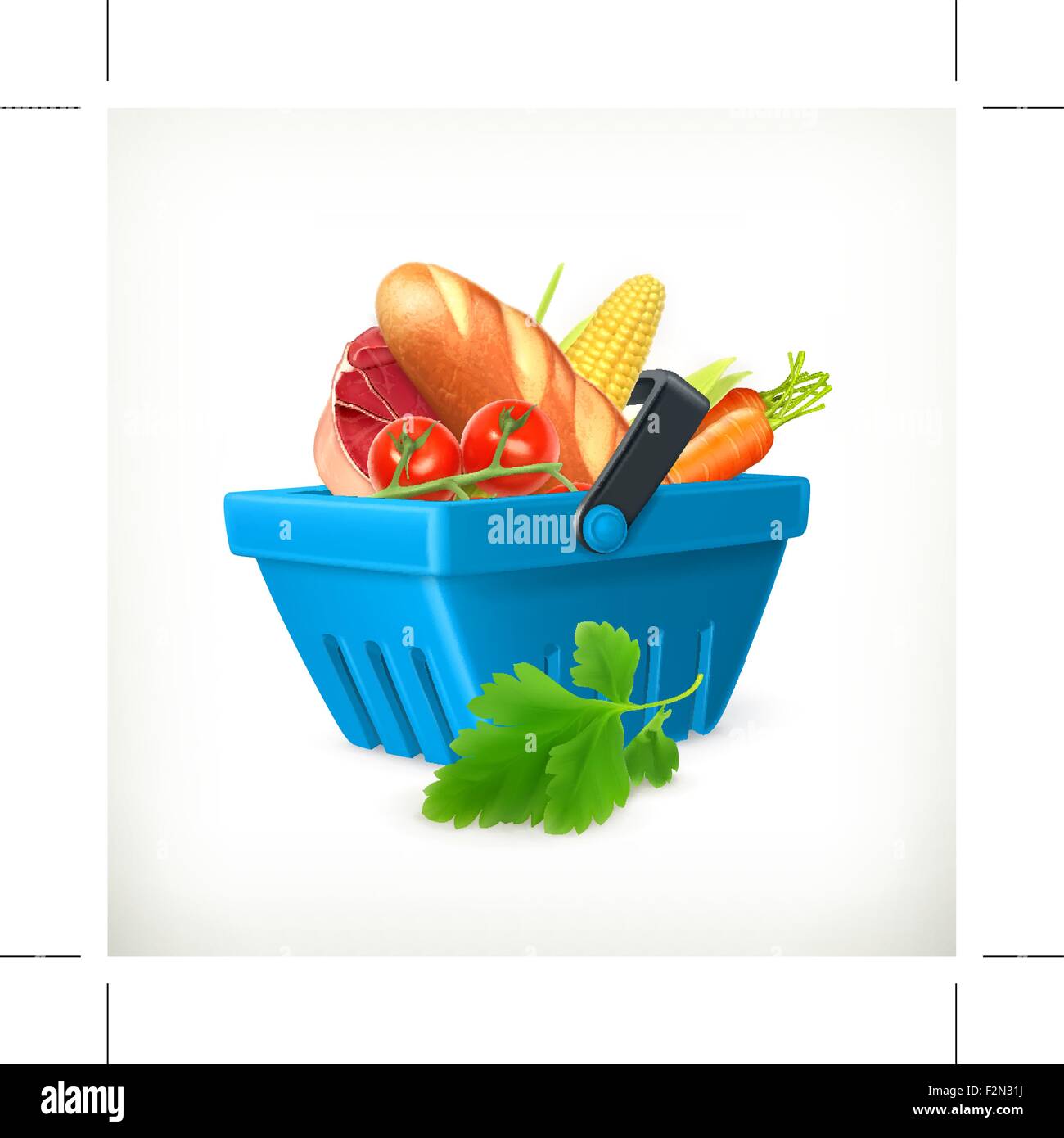 Cestello con cibi, isolato illustrazione vettoriale Illustrazione Vettoriale