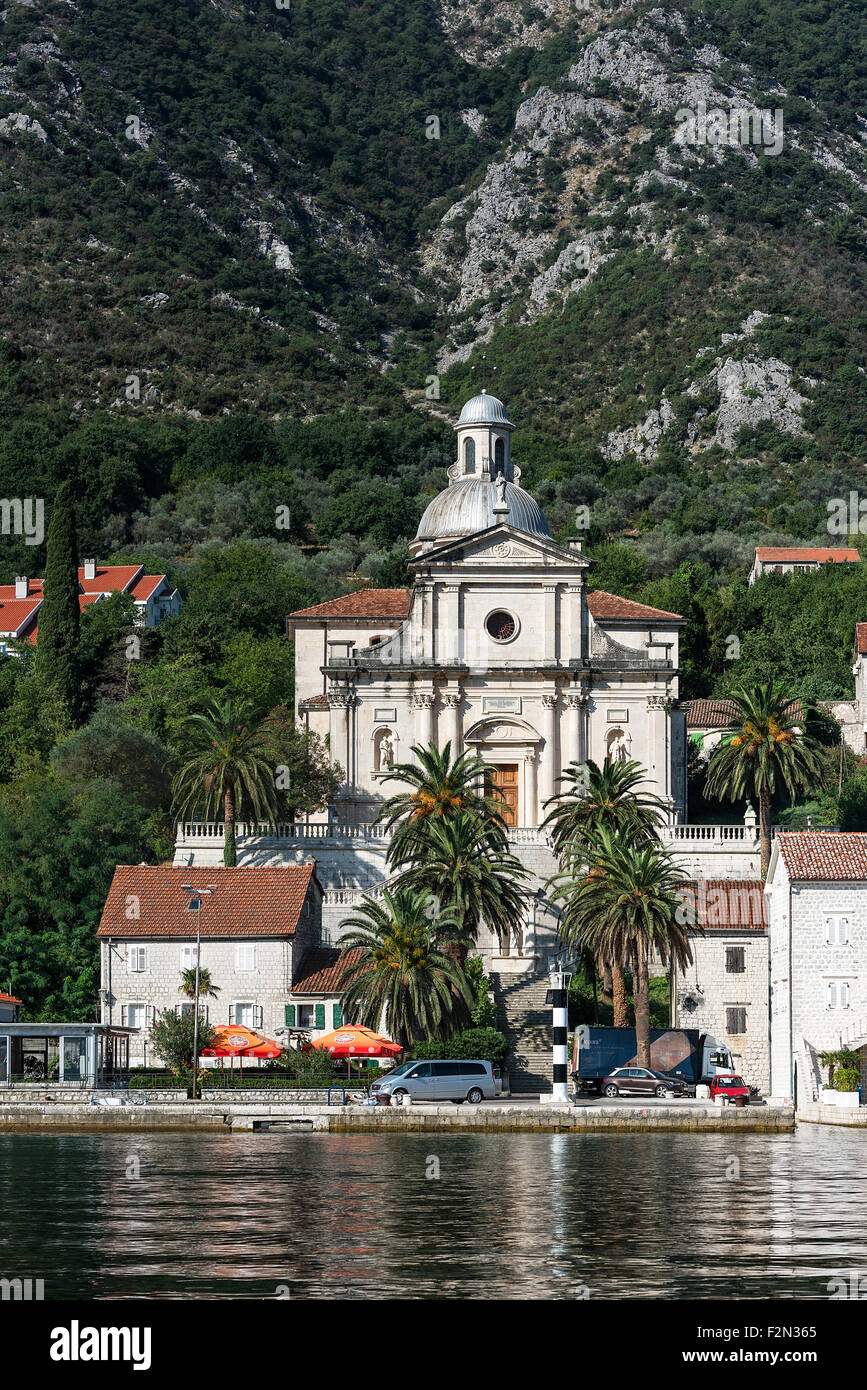 La Chiesa cattolica della nascita della Vergine Maria, Prcanj, Montenegro Foto Stock