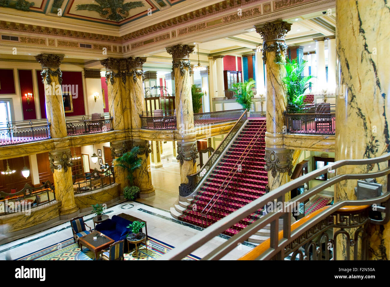 Dal 1895 il 5 stelle, 5 diamond Jefferson Hotel è rimasto uno dei paesi più imponente hotel, Richmond, Virginia Foto Stock