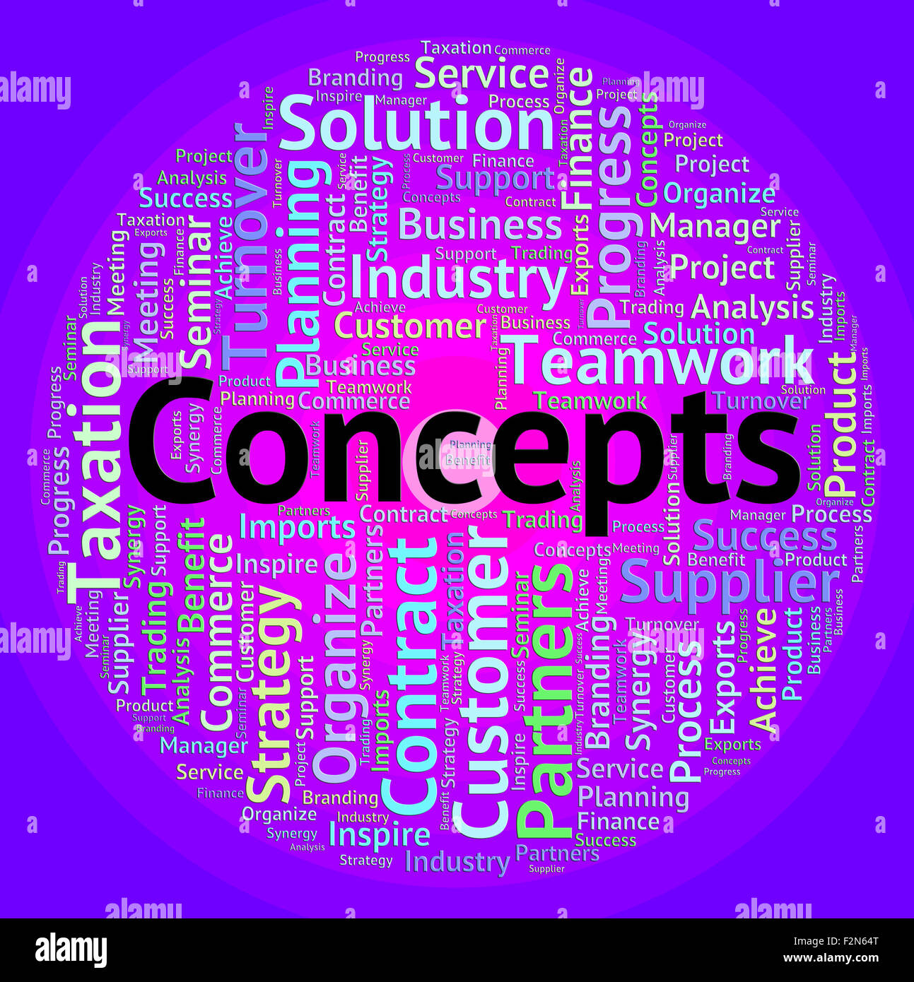 Concetti parola che indica astrazione pensare e teoria di funzionamento Foto Stock