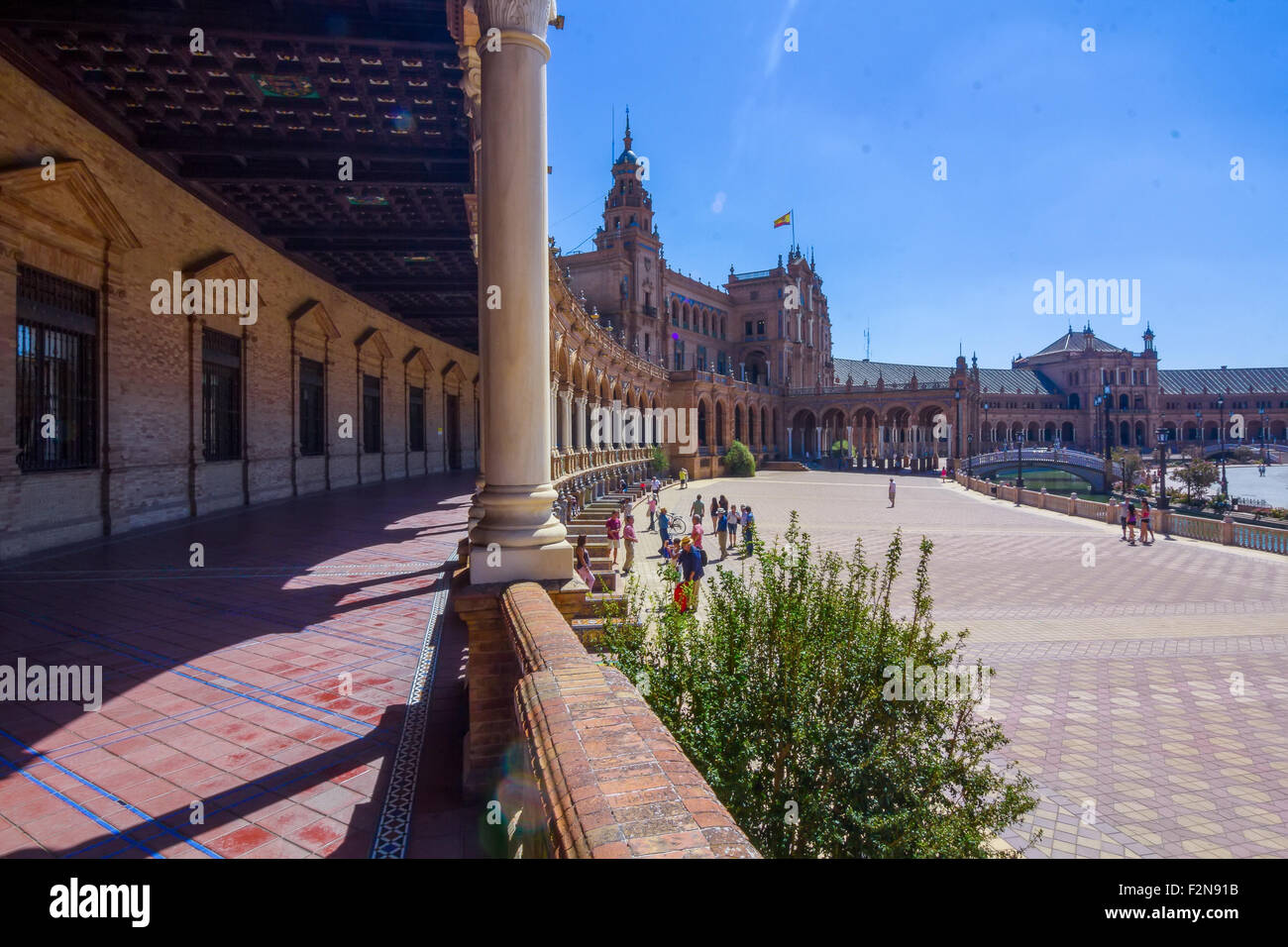 Famosa Plaza di Spagna a Siviglia, Spagna Foto Stock