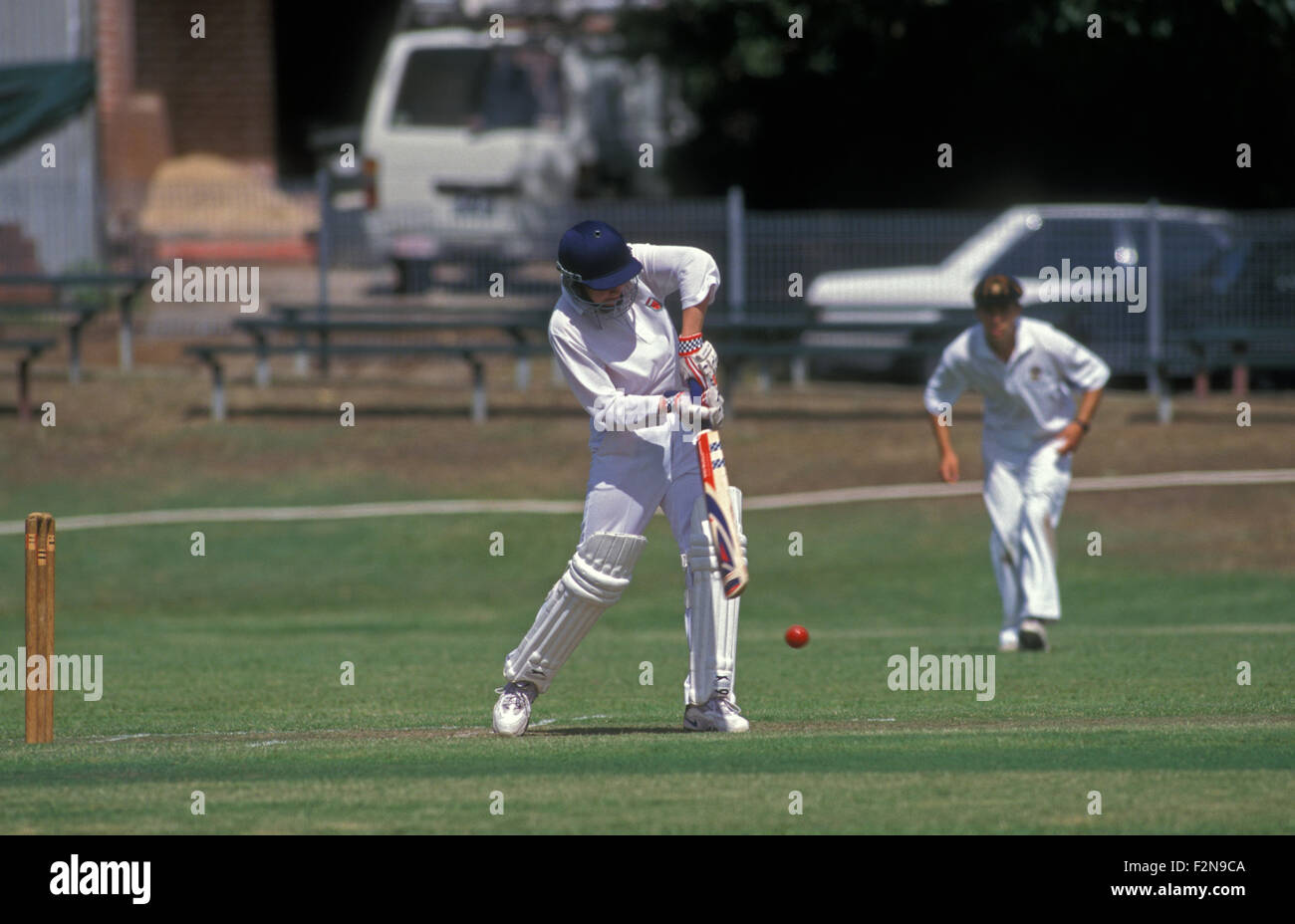 Gioco di Cricket in corso, Nuovo Galles del Sud, Australia Foto Stock